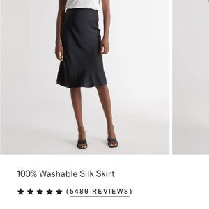 Quince Black Silk Skirt